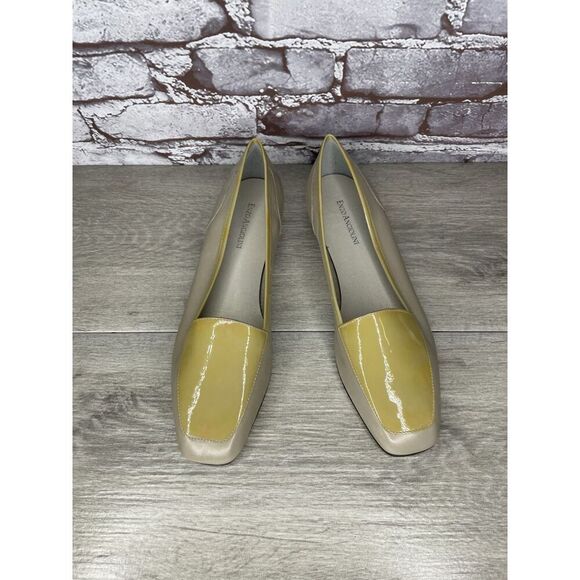 Enzo Angiolini Liberty Yellow Patent Leather Gray Flats Women’s Sz 9.5M US/40EU - Picture 5 of 16